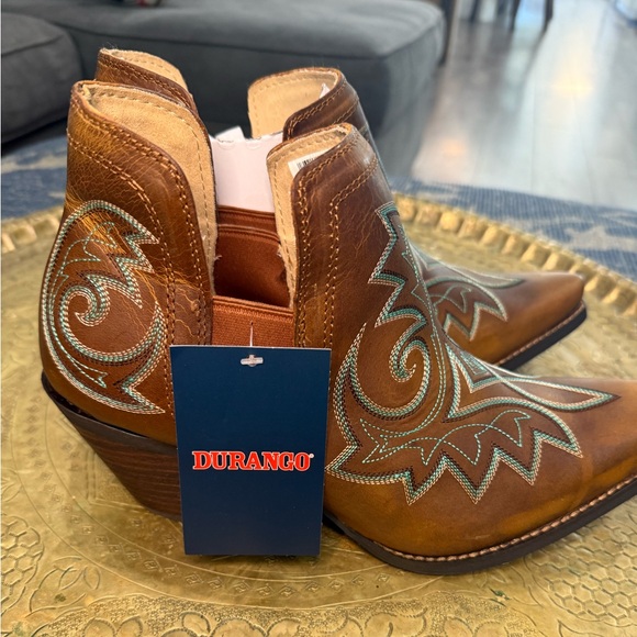 Durango Tan Western Boots with Embroidery - Picture 1 of 4